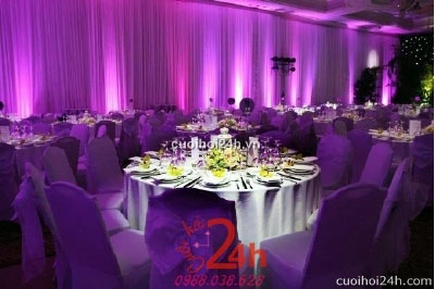 Dịch vụ cưới hỏi 24h trọn vẹn ngày vui chuyên trang trí nhà đám cưới hỏi và nhà hàng tiệc cưới | Trang trí bàn tiệc 3